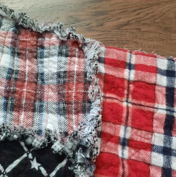 Patchwork Rag Quilt Upcycled Open Front Oversized Jacket - Picture 11 of 16